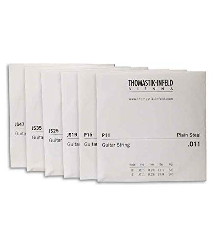 Thomastik Strings for Electric Guitar Jazz Swing Series Nickel Flat Wound Set JS111 Light .011-.047w, silver - Image 3