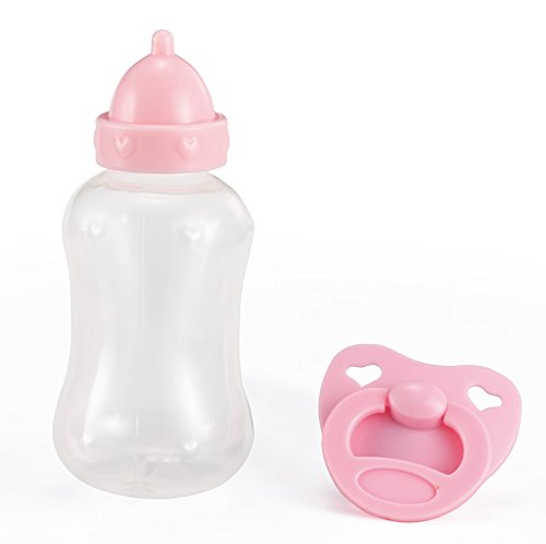 Bayer Design 93816AA Interactive baby doll, soft body, baby sounds, closing eyes, pacifier, bottle, 15 inch, pink with cupcake - Image 2