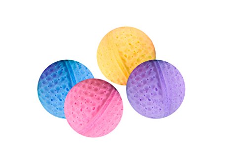 Karlie Cat Toy 4 Sponge Balls, Diameter-4 cm, Assorted Colours Sponge Balls, 4-Piece, farblich sortiert, 4 Unità (Confezione da 1)