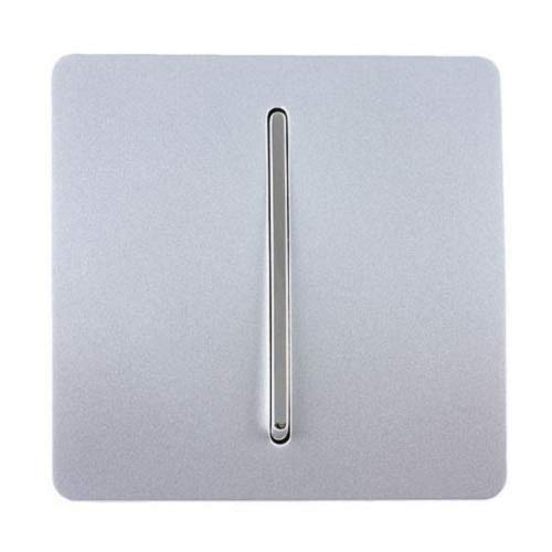 Trendi 1 Gang 1 Way Artistic Modern Glossy 10 Amp Rocker Tactile Light Switch Silver ART-SS1SI, Gloss Silver