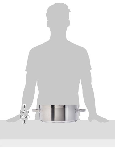 Paderno World Cuisine "Grand Gourmet" Stainless-Steel 10-1/2-Quart Rondeau, Silver, 10.6 Quarts - Image 2