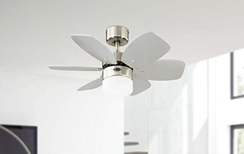 Westinghouse Lighting 78788 Flora Royale One-Light 76 cm Six-Blade Indoor Ceiling Fan, Satin Chrome Finish with Opal Frosted Glass - Image 4