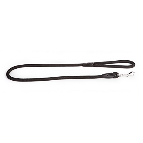 Dingo Black Cord Lead, Handmade Light Leash for Dog in Snake Style 10434, 12 mm x 120 cm