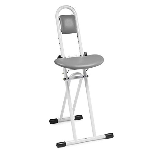 Drive Ironing Perching Stool Adjustable Height Folding Mobility Aid Chair Seat, Grey - Image 2