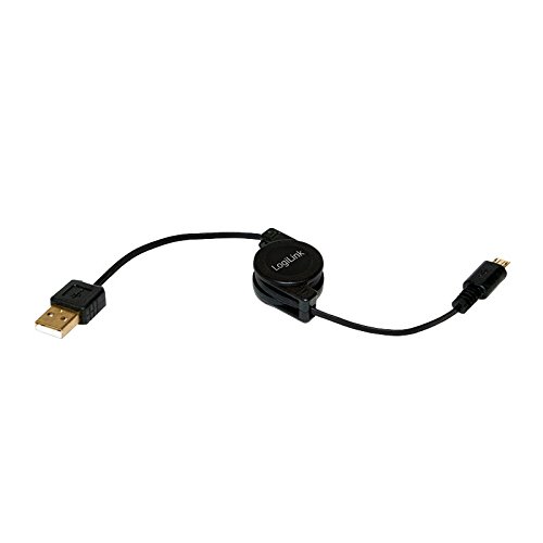 Logilink CU0090 0.75 m Extensible USB A Male to Micro B Male Cable - Black - Image 2