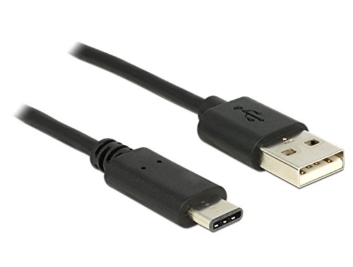 DeLock USB Type C 2.0 to USB 2.0 A Male Charging Cable, black - black