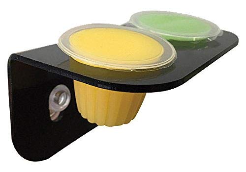 Komodo Twin Jelly Pot Holder with Strong Suction Cups for All Species Mountable Pet Habitat Accessory, Black