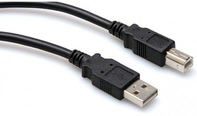 Hosa USB-205AB Type A to Type B High Speed USB Cable, 5 feet, Black, 5'