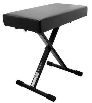 On Stage Stands Deluxe X-Style Keyboard Bench, Black, 19.05 x 38.1 x 23.5 cm