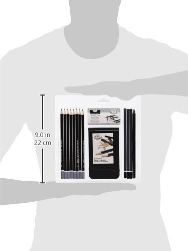 Royal & Langnickel Sketching Pencil Set including Sketchbook, 13 Piece Graphite Sketching & Pad Set - Image 3