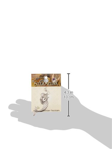 Solid Oak Steampunk Metal Pendant Mermaid, Acrylic, Multicoloured, 0.15 x 2.9 x 3.65 cm, Multicolor - Image 2