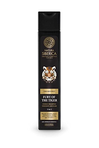 Natura Siberica Men's Fury Of The Tiger Energy Shampoo for Body and Hair 250 ml, Blau, 250 ml (Pack of 1)