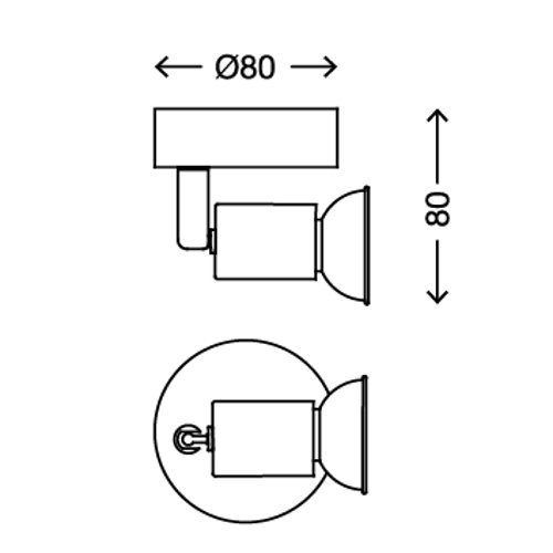 BRILONER LED Wall Fixture/Lamp/Ceiling Light/Spotlight, Metal, Titan, GU10, 3 W, 8 x 8 x 8 cm - Image 3