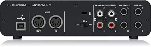 Behringer UMC204HD Audiophile 2x4, 24-Bit/192 kHz USB Audio/MIDI Interface with Midas Mic Preamplifiers, Black - Image 3