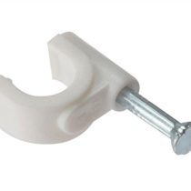 Merriway BH02819 Round Cable Clip, 9 mm - White, Pack of 100