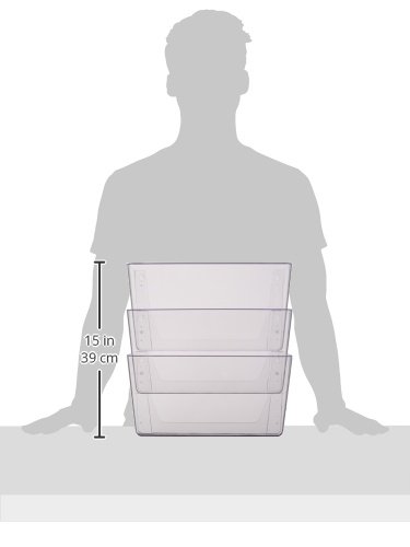 Deflecto, Clear Acrylic Wall Mounted A4 Unbreakable Docupocket Stackable Literature File Holder - Image 3