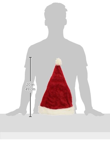 Smiffys Santa Hat, Red with Tinsel, Deluxe, Christmas Fancy Dress Accessory, Santa Dress Up Hats - Image 2