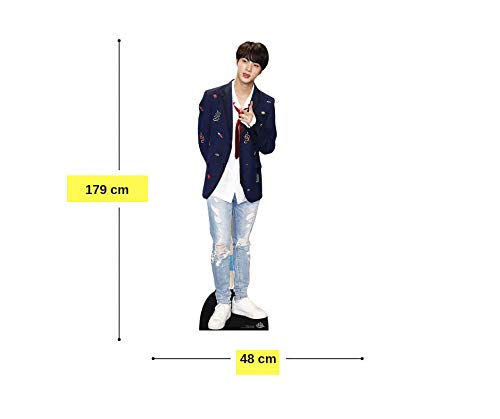 Star Cutouts CS748 Jin BTS Kim Seok-jin Red Tie Lifesize Cardboard Cutout with Free Mini - K-Pop Idol Display, Fan Gift & Party Standee - Image 2