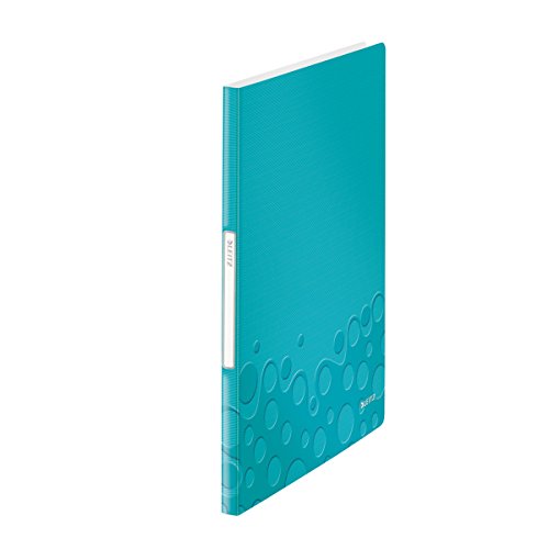 Leitz A4 Display Book, 20 Pockets, 40 Sheet Capacity, Transparent Pockets, Ice Blue, WOW Range, 46310051