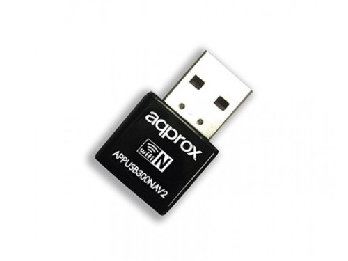 Approx USB 2.0 300Mbps Wireless N Nano Adapter with WPS Button, Black