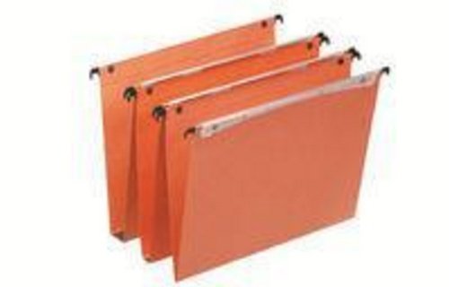 Esselte Dual Vertical Suspension Files, A4, 30mm Capacity, Pack of 25 Connectable Files, Tabs Included, Orange, Orgarex Range, 21633