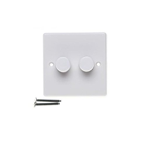 Varilight Classic White, LED Dimmer Switch - V-Pro Series, 2 Gang (Single), 1 or 2 Way, 250 Watt (Trailing Edge)
