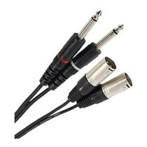 Plugger XLR Male 3B/Mono Male Jack Black 0.6m Double Cable.