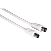 Antenna Cable, coax plug - coax socket, 1.5 m, 75 dB, white