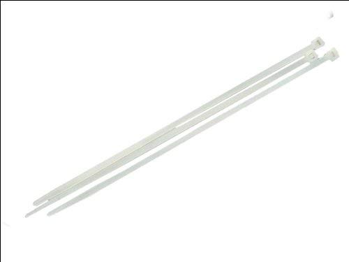 Faithfull CT300W Cable Ties White 300 x 4.8mm (100 Pieces), Black, 1 - Pack