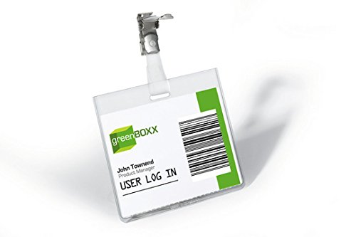 Durable Security Badge 60 x 90 mm with Clip Transparent, Pack of 25 Badges, Includes Blank Insert Cards - Image 2