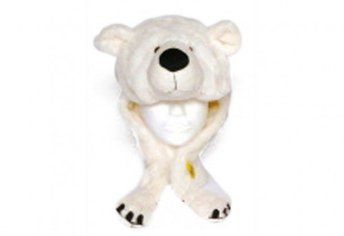 Unbekannt Supplier/Diverse/H 32077 - Plush Hat Polar Bear, White, ca. 55 cm