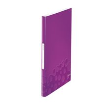 Leitz A4 Display Book, 40 Pockets, 80 Sheet Capacity, Transparent Pockets, Purple, WOW Range, 46320062