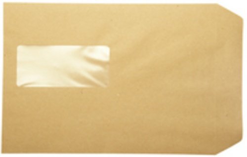 Q-Connect C5 Envelopes Window Pocket Peel and Seal 115gsm Manilla (Pack of 500), brown