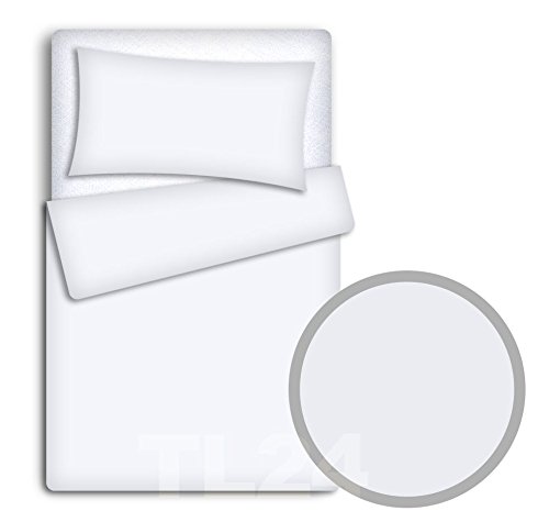 Babymam Baby Newborn Bedding Set Pillowcase + Duvet Quilt Cover 2 Piece to Fit Cot Crib Cradle Pram 120x90cm (White)