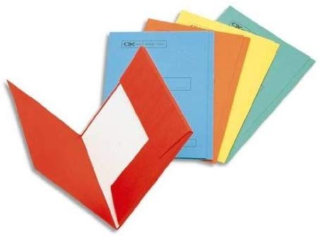 Esselte Box of 100 2-Flap Folders for Filing Cabinets 160 g Assorted Colours, White, 63 x 297 mm