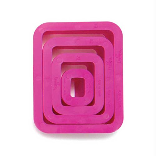 Decora 255309 Set 4 Rectangular Cookie Cutters, Orange, 10 x 10 x 3 cm