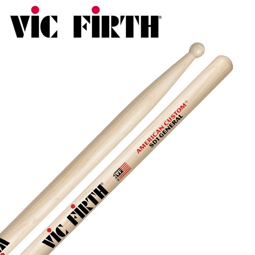 Vic Firth Custom SD1 General American Hickory Wood Tip Drumsticks