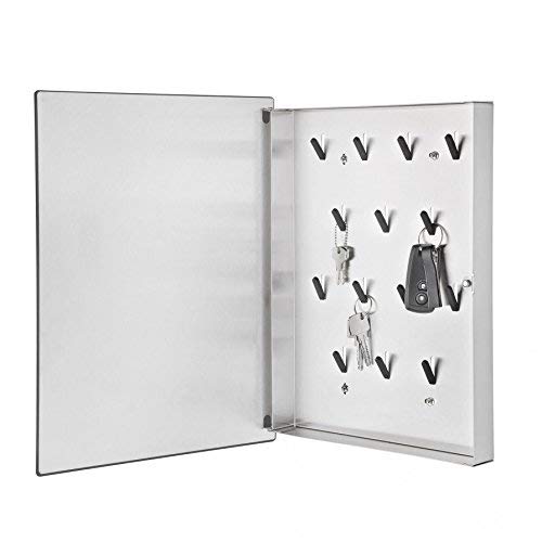 blomus -VELIO- Key box/magnetic glass board in trendy grey, high-quality workmanship, 14 key hooks, magnetic closure - Image 4