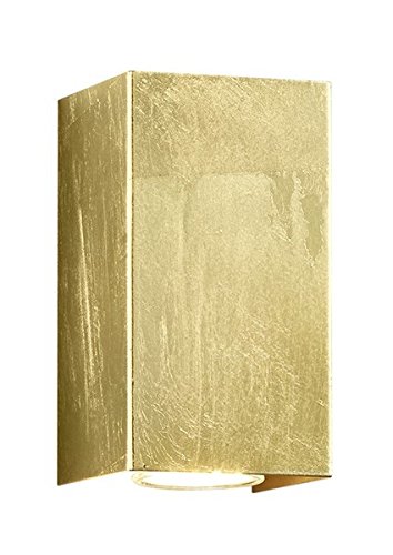 Trio Leuchten Wall Light Metal GU10 1 W 10 x 6 x 16.5 cm Gold, Metal, Cleo Eckig, GU10, 1W, 8 x 8 x 15 cm