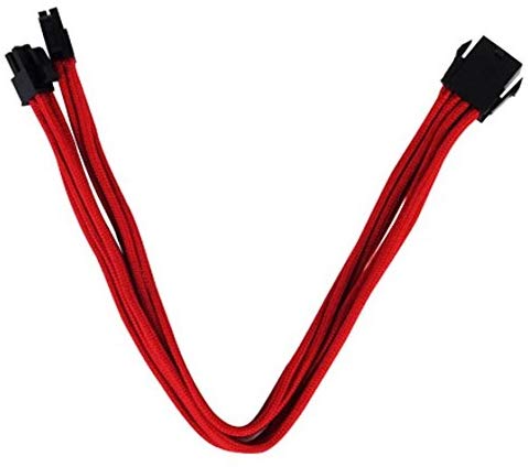 SilverStone SST-PP07-EPS8R - 30cm EPS 8pin to EPS/ATX 4+4pin Sleeved Extention Cable, red, 30 cm - Image 4