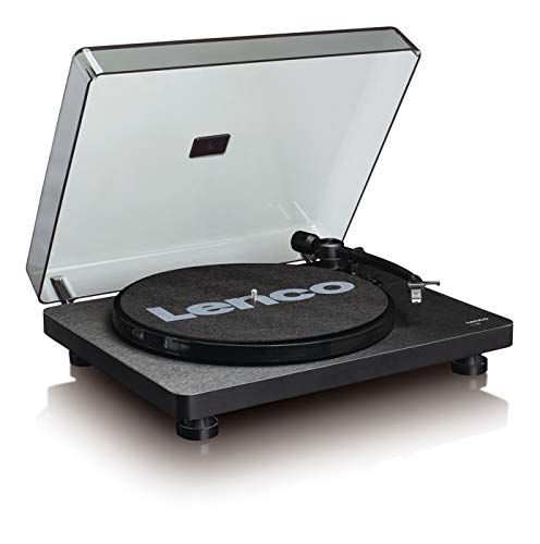Lenco L-30 Black | 33 & 45 RPM Semi-Automatic Belt Drive USB Turntable for Vinyl with Integrated Stereo Pre-Amplifier and Moving Magnetic Cartridge (MMC) - Black Ash Record Player - Image 2