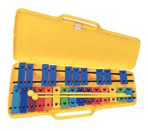 GEWA Carillon, chime, xylophone, with 25 colorful metal sound plates, chromatic (range G5-G7), incl. 2 mallets