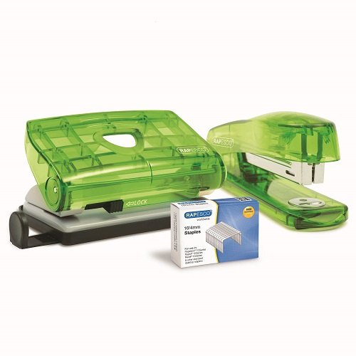 Rapesco R1050BA3 Hole Punch and Stapler Set with 1,000 10/4mm Staples