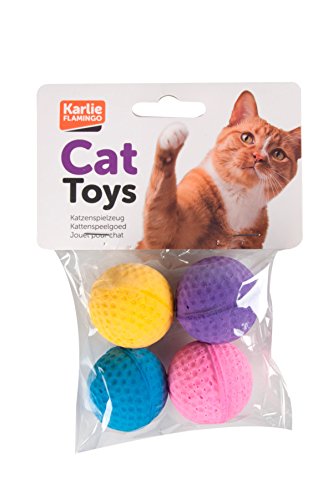 Karlie Cat Toy 4 Sponge Balls, Diameter-4 cm, Assorted Colours Sponge Balls, 4-Piece, farblich sortiert, 4 Unità (Confezione da 1) - Image 2