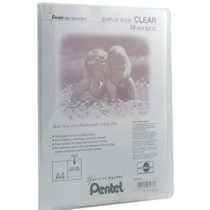 Pentel Display Book Clear, 30 Pockets, Transparent, 1 A4 Folder DCF243T