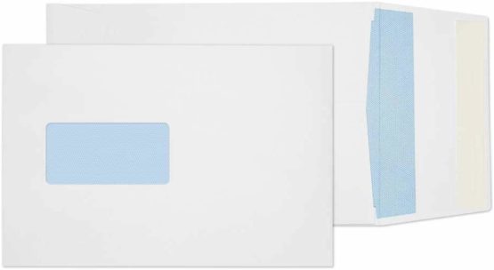 Blake Purely Packaging C5 229 x 162 x 25 mm 120 gsm Gusset Pocket Peel & Seal Window Envelopes (6001) White - Pack of 125