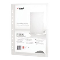 REXEL A4 Expanding Punched Pockets (Pack of 5)
