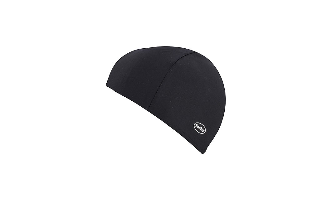 Fashy Men's Fabric Swim Cap - Black/White, standard size