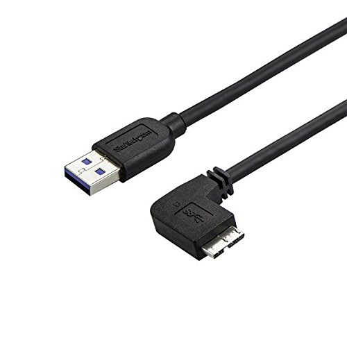 StarTech.com 0.5m 20in Slim Micro USB 3.0 Cable M/M, Right-Angle Micro-USB, USB 3.0 A to Micro B