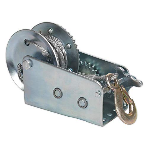 Sealey Gwc2000M Geared Hand Winch 900Kg Capacity with Cable, Silver - Image 2